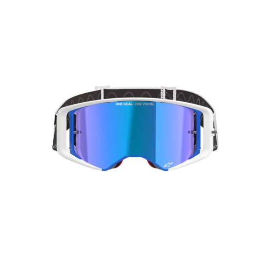 Masque cross Alpinestars Supertech Corp - Bleu Orange écran iridium Bleu
