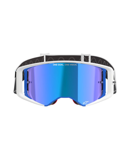 Masque cross Alpinestars Supertech Corp - Bleu Orange écran iridium Bleu