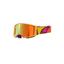 Masque cross Alpinestars Supertech Corp - Jaune Rose écran iridium Rouge 2