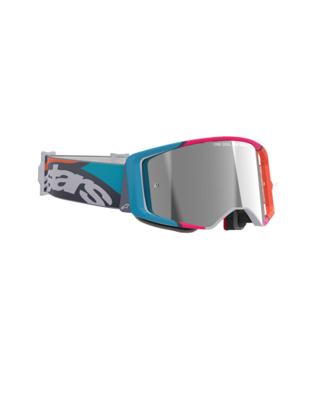 Masque cross Alpinestars Supertech Stream - Gris multicolor écran iridium Argent