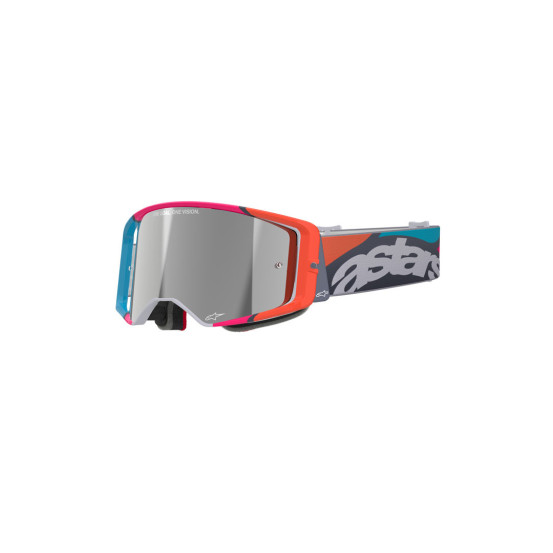 Masque cross Alpinestars Supertech Stream - Gris multicolor écran iridium Argent