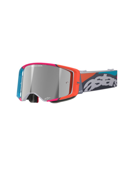 Masque cross Alpinestars Supertech Stream - Gris multicolor écran iridium Argent