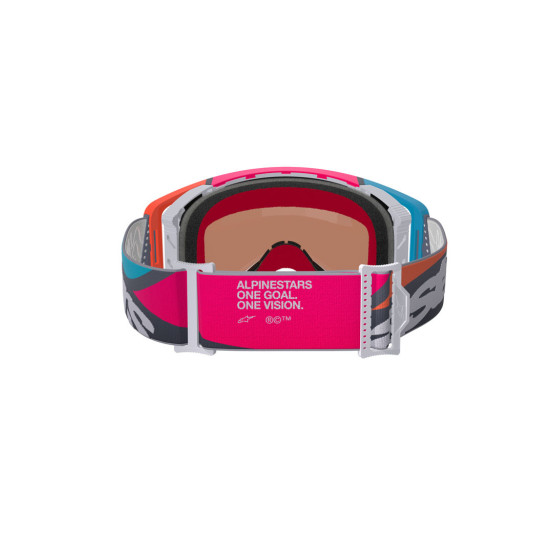 Masque cross Alpinestars Supertech Stream - Gris multicolor écran iridium Argent