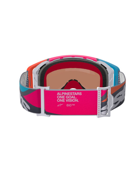 Masque cross Alpinestars Supertech Stream - Gris multicolor écran iridium Argent