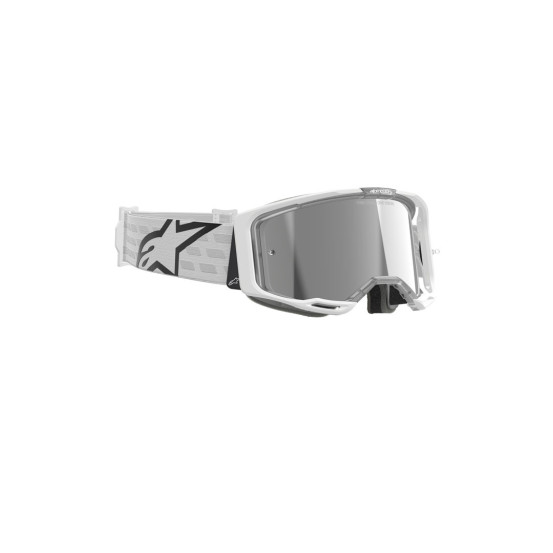 Masque cross Alpinestars Vision 8 Corp - Blanc écran iridium Argent
