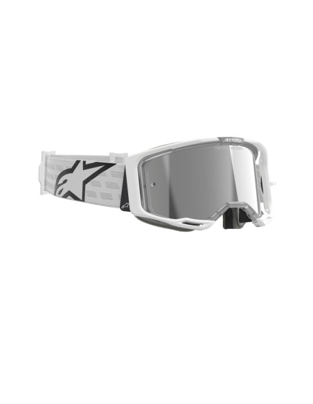 Masque cross Alpinestars Vision 8 Corp - Blanc écran iridium Argent