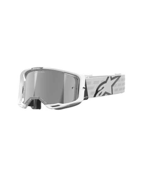 Masque cross Alpinestars Vision 8 Corp - Blanc écran iridium Argent