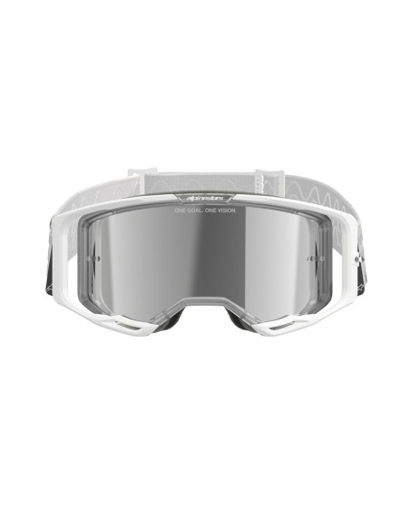 Masque cross Alpinestars Vision 8 Corp - Blanc écran iridium Argent