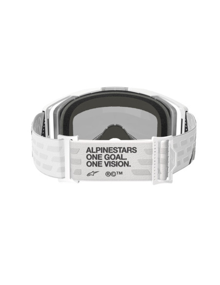 Masque cross Alpinestars Vision 8 Corp - Blanc écran iridium Argent