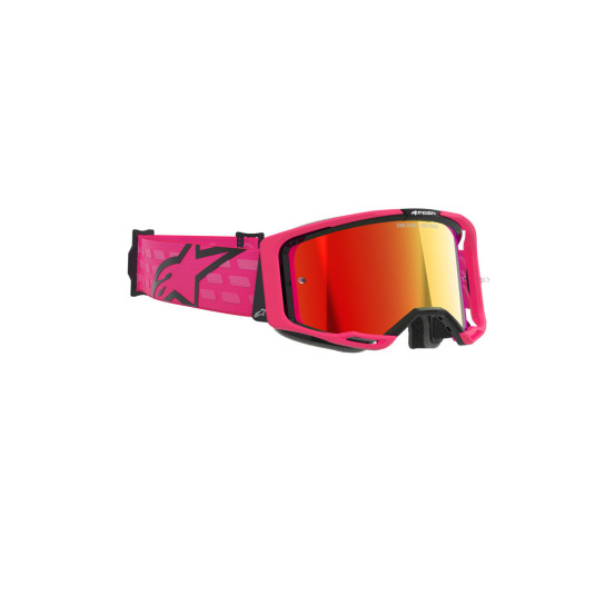 Masque cross Alpinestars Vision 8 Corp - Rose écran iridium Rouge