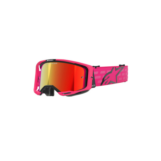 Masque cross Alpinestars Vision 8 Corp - Rose écran iridium Rouge