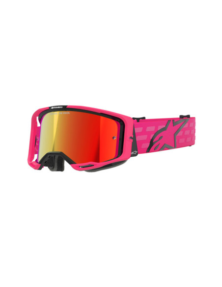 Masque cross Alpinestars Vision 8 Corp - Rose écran iridium Rouge
