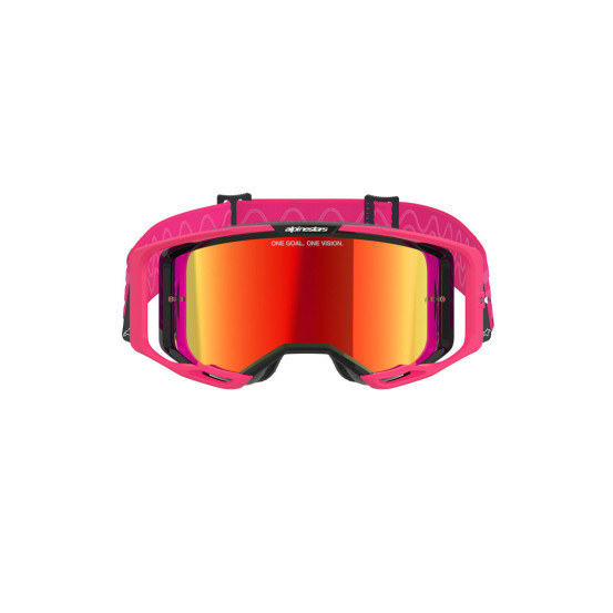 Masque cross Alpinestars Vision 8 Corp - Rose écran iridium Rouge