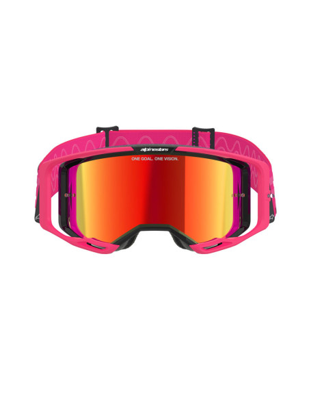 Masque cross Alpinestars Vision 8 Corp - Rose écran iridium Rouge