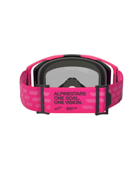 Masque cross Alpinestars Vision 8 Corp - Rose écran iridium Rouge