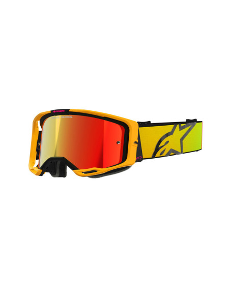 Masque cross Alpinestars Vision 8 Corp - Jaune Rose écran iridium Rouge