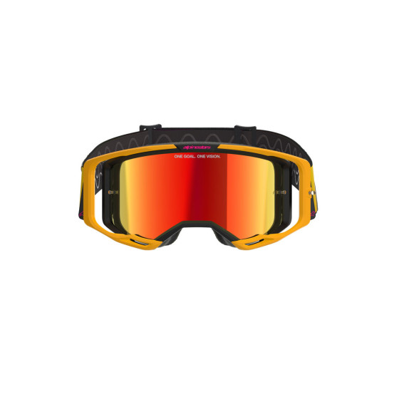 Masque cross Alpinestars Vision 8 Corp - Jaune Rose écran iridium Rouge