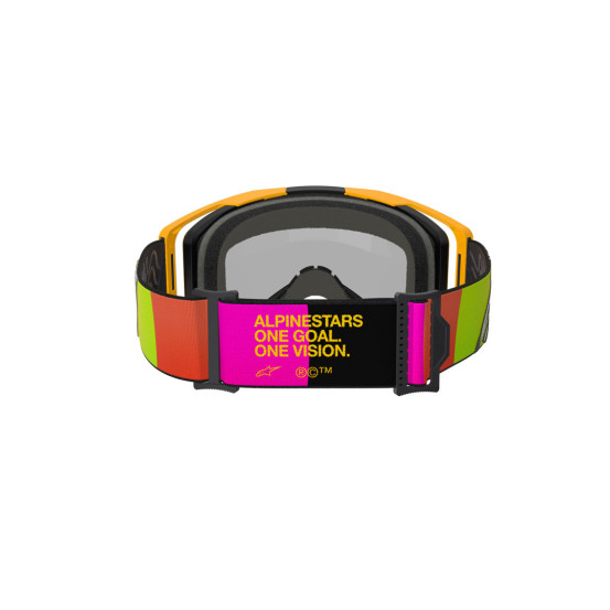 Masque cross Alpinestars Vision 8 Corp - Jaune Rose écran iridium Rouge