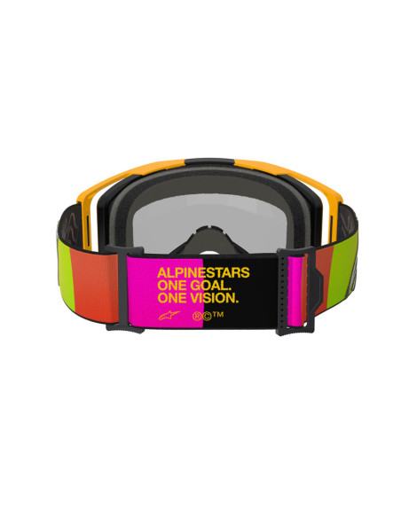 Masque cross Alpinestars Vision 8 Corp - Jaune Rose écran iridium Rouge