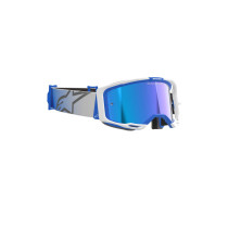 Masque cross Alpinestars Vision 8 Corp - Bleu Blanc écran iridium Bleu