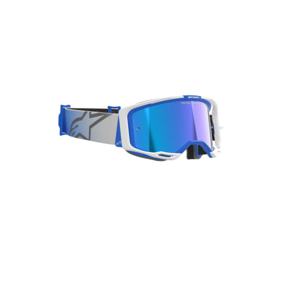 Masque cross Alpinestars Vision 8 Corp - Bleu Blanc écran iridium Bleu
