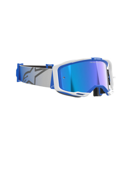 Masque cross Alpinestars Vision 8 Corp - Bleu Blanc écran iridium Bleu