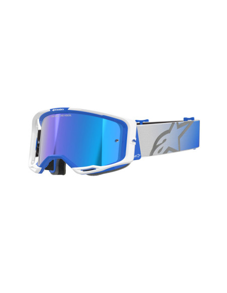 Masque cross Alpinestars Vision 8 Corp - Bleu Blanc écran iridium Bleu