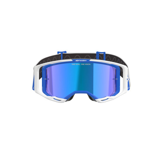 Masque cross Alpinestars Vision 8 Corp - Bleu Blanc écran iridium Bleu