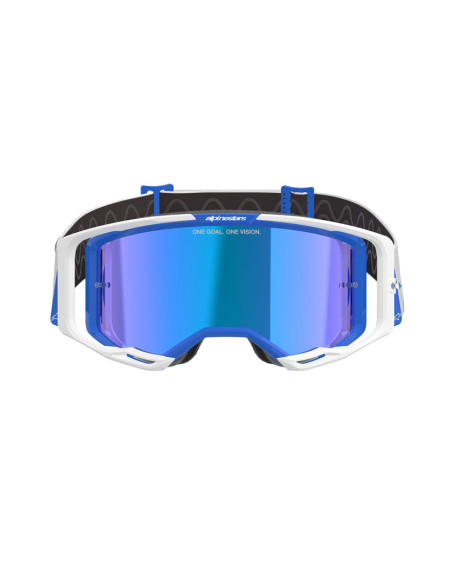 Masque cross Alpinestars Vision 8 Corp - Bleu Blanc écran iridium Bleu