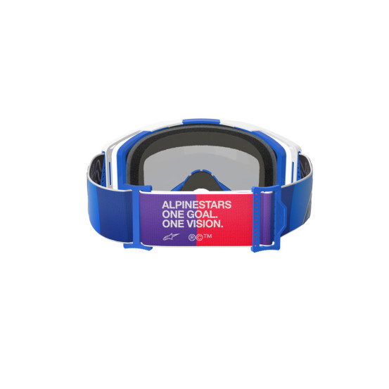 Masque cross Alpinestars Vision 8 Corp - Bleu Blanc écran iridium Bleu