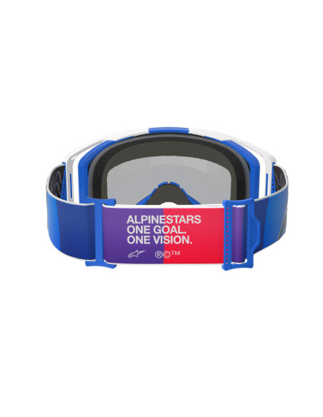 Masque cross Alpinestars Vision 8 Corp - Bleu Blanc écran iridium Bleu