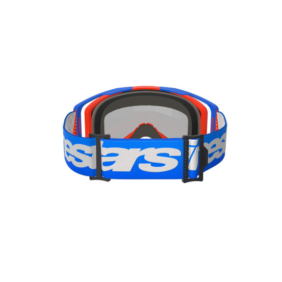 Masque cross Alpinestars Vision 8 Wordmark - Bleu Orange écran iridium Rouge
