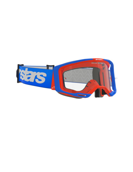 Masque cross Alpinestars Vision 8 Wordmark - Bleu Orange écran clair