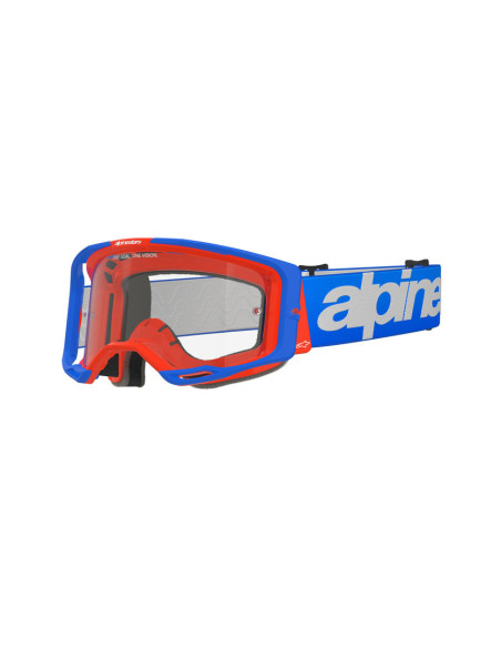 Masque cross Alpinestars Vision 8 Wordmark - Bleu Orange écran clair