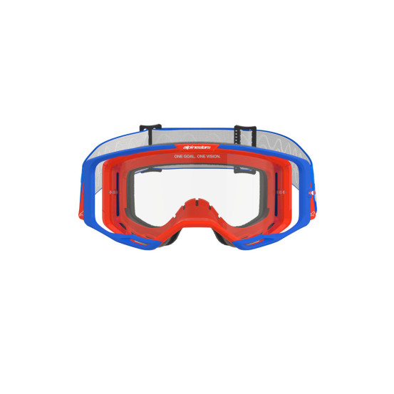 Masque cross Alpinestars Vision 8 Wordmark - Bleu Orange écran clair
