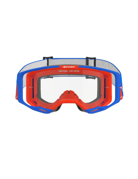 Masque cross Alpinestars Vision 8 Wordmark - Bleu Orange écran clair