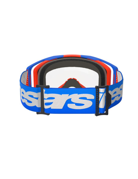 Masque cross Alpinestars Vision 8 Wordmark - Bleu Orange écran clair