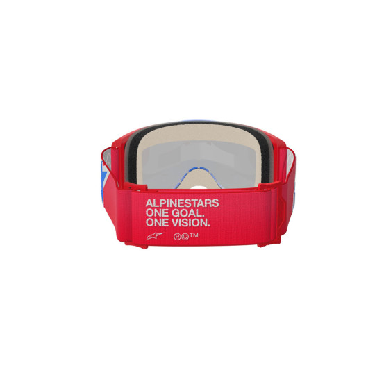 Masque cross Alpinestars Vision 5 Corp - Rouge Blanc Bleu écran iridium Bleu