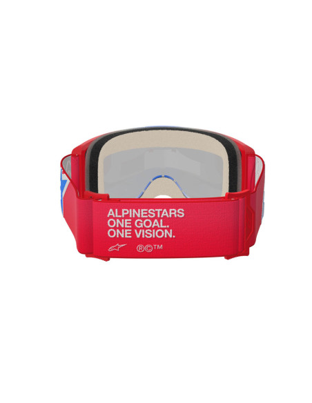 Masque cross Alpinestars Vision 5 Corp - Rouge Blanc Bleu écran iridium Bleu