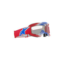 Masque cross Alpinestars Vision 5 Corp - Rouge Blanc Bleu écran clair