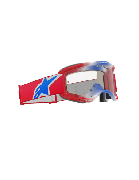 Masque cross Alpinestars Vision 5 Corp - Rouge Blanc Bleu écran clair