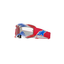 Masque cross Alpinestars Vision 5 Corp - Rouge Blanc Bleu écran clair 2