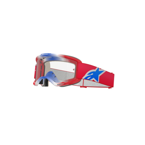Masque cross Alpinestars Vision 5 Corp - Rouge Blanc Bleu écran clair