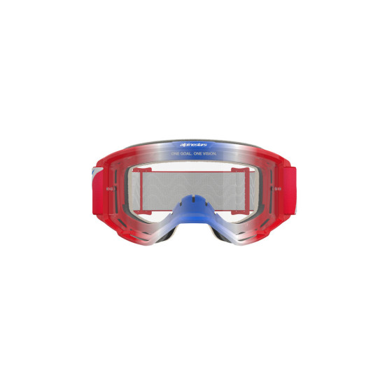 Masque cross Alpinestars Vision 5 Corp - Rouge Blanc Bleu écran clair