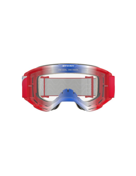 Masque cross Alpinestars Vision 5 Corp - Rouge Blanc Bleu écran clair