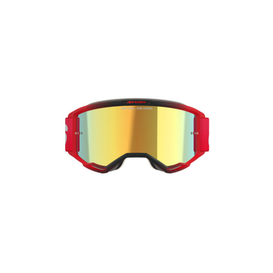 Masque cross Alpinestars Vision 5 Blaze - Rouge écran iridium Or