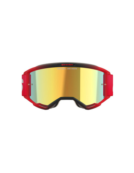 Masque cross Alpinestars Vision 5 Blaze - Rouge écran iridium Or