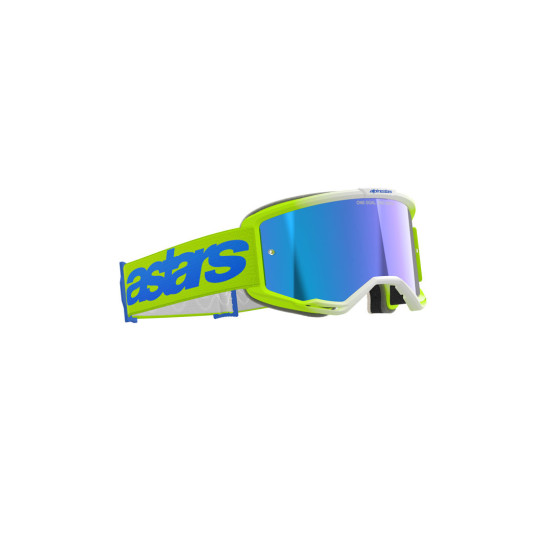 Masque cross Alpinestars Vision 5 Blaze - Jaune fluo Bleu écran iridium Bleu