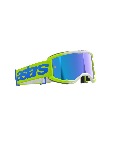 Masque cross Alpinestars Vision 5 Blaze - Jaune fluo Bleu écran iridium Bleu