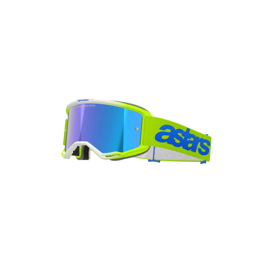 Masque cross Alpinestars Vision 5 Blaze - Jaune fluo Bleu écran iridium Bleu